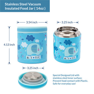 Blue Ele BE02 Vacuum Insulated Food Jar & Thermos for Kids