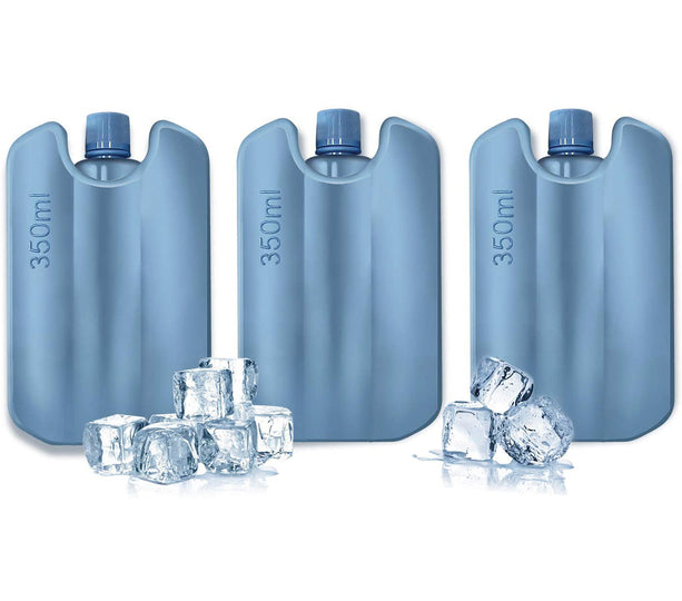 BLUE ELE Freezer Packs Slim Ice Pack for Lunch Box,3 Packs, Bottle Shape in Blue