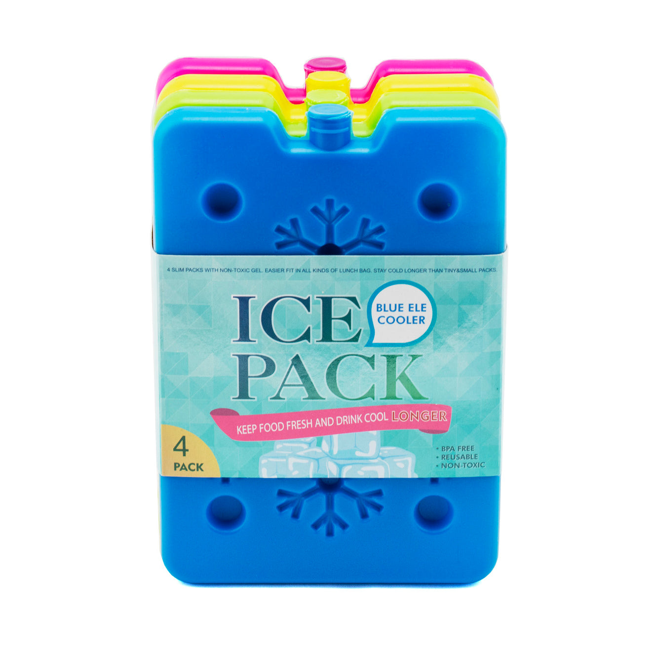 Yumbox Ice Packs - set of 4 Multi - Cool Pack, Slim Long-Lasting Ice Packs  - Great for Coolers or Lunch Box